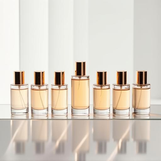 Flacons de parfum d'une collection limitée, élégamment alignés